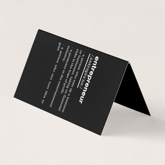 Entrepreneur Definition Funny Business Owner Gift 名刺 (正面)