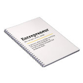 Entrepreneur Noun Definition Motivational Business ノートブック (右側)