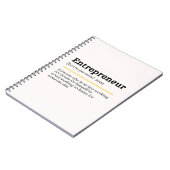Entrepreneur Noun Definition Motivational Business ノートブック (左側)