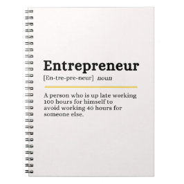 Entrepreneur Noun Definition Motivational Business ノートブック