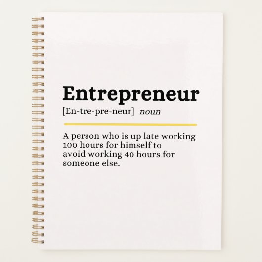 Entrepreneur Noun Definition Motivational Business プランナー手帳 (正面)