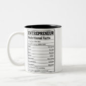 Entrepreneur Nutritional Facts Funny Business ツートーンマグカップ (左)