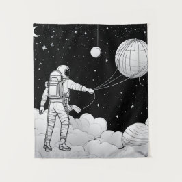 enture Murale Astronaute Monochrome | Art en Ligne タペストリー