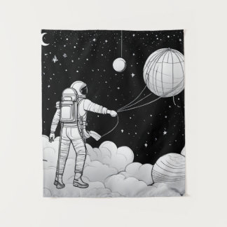 enture Murale Astronaute Monochrome | Art en Ligne タペストリー