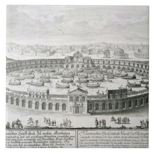 「Entwからのローマの海戦の復元、 タイル (正面)