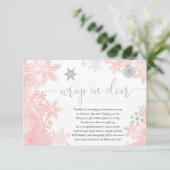 Envelop in transparent pink and silver snowflake b エンクロージャーカード (スタンド正面)