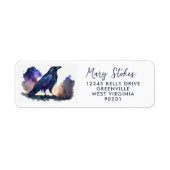 envelope RETURN ADDRESS star starry sky bird crow ラベル (正面)