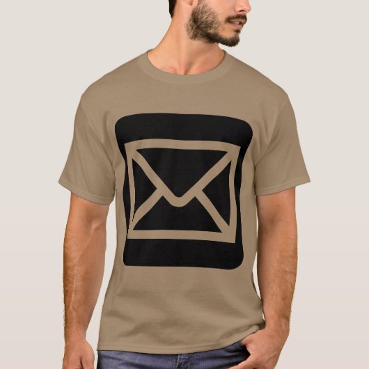 Envelope Sign - ブラック Tシャツ (正面)