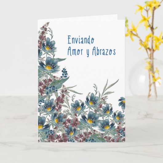 Enviando Amor y Abrazos – Tarjeta de Condolencias  カード (黄色い花)