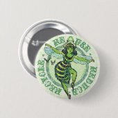 Enviroの緑の蜂のアースデーのギア 缶バッジ (正面&裏面)