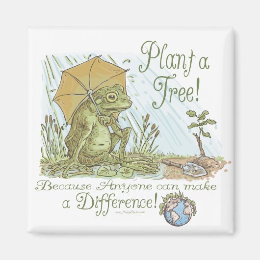 Enviro Frog Plant a Tree Earth Dayギア マグネット (正面)
