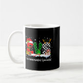 Environmental Specialist Christmas Lights Red Plai コーヒーマグカップ (左)