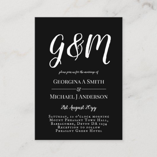 ENVLで100 x予算のフォト結婚式招待状。 アドバイスカード (正面)