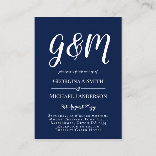 ENVLで100 x予算のフォト結婚式招待状。 アドバイスカード (正面)