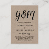 ENVLで20 x予算のフォト結婚式招待状。 アドバイスカード (正面)