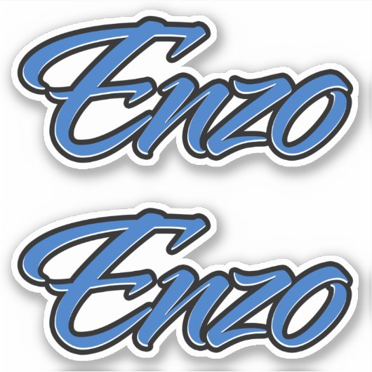 Enzo Name blue Aufkleber Sticker Stickerset シール (正面)