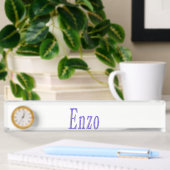 Enzo,_Name,_Logo, Desk Nameプレート(時計あり)。 デスクネームプレート
