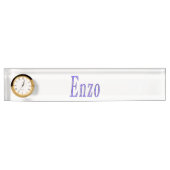 Enzo,_Name,_Logo, Desk Nameプレート(時計あり)。 デスクネームプレート (正面)