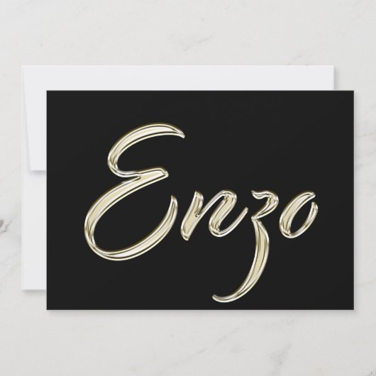 Enzo Name white gold Handwriting Karte カード (正面)