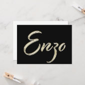 Enzo Name white gold Handwriting Karte カード (正面/裏面インサイチュ)