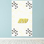 Enzo, nome pessoal de caligrafia desenhada à mão キャンバスプリント (インサイチュ (ウッドフロア))