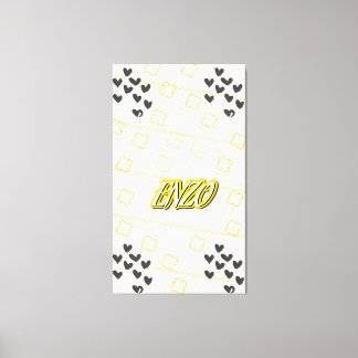 Enzo, nome pessoal de caligrafia desenhada à mão キャンバスプリント