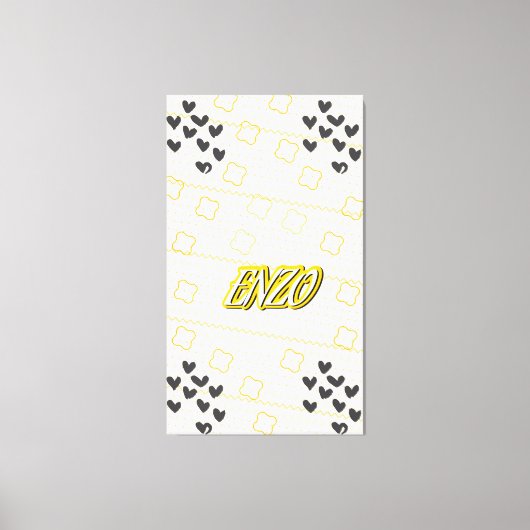 Enzo, nome pessoal de caligrafia desenhada à mão キャンバスプリント (正面)