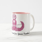 EODのピンクのカニのマグ ツートーンマグカップ (正面右)