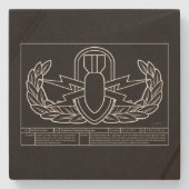 EODの技術的なスケッチの白 ストーンコースター (正面)