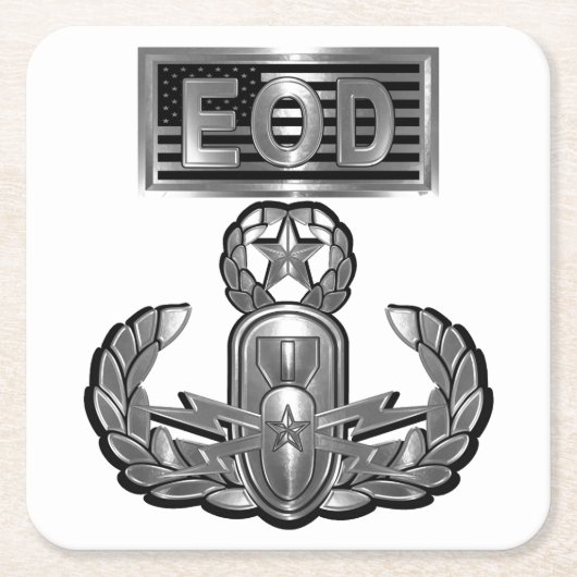 EOD 不発弾処理 スクエアペーパーコースター (正面)
