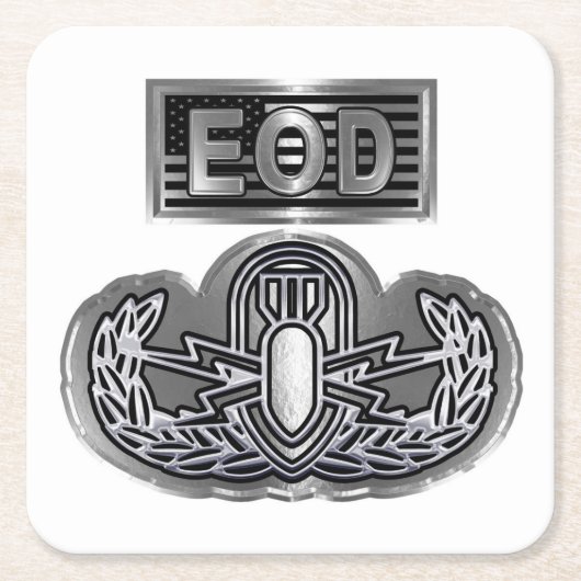 EOD 不発弾処理 スクエアペーパーコースター (正面)