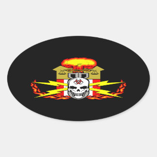 EOD、爆弾技術者デカール 楕円形シール