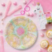 'Eos'ピンクフローラ紙プレート ペーパープレート (パーティー)