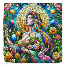 Eostre Ostaraステンドグラス祭壇の布を見る
