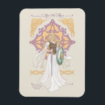 Éowyn "I Am No Man" Battle-Ready Graphic マグネット<br><div class="desc">Celebrate courage and destiny in Middle-Earth™ with this stunning Lord of the Rings™–inspired design honoring Éowyn™. Illustrated in an elegant, flowing art style, she stands poised with sword and shield in hand, her windswept gown and golden hair capturing both strength and grace. Ornamental Elven-inspired detailing frames the composition, while the...</div>