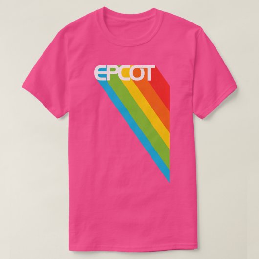 EPCOTヴィンテージスタイルレトロレインボーファンアートby Kelly Tシャツ (デザイン正面)