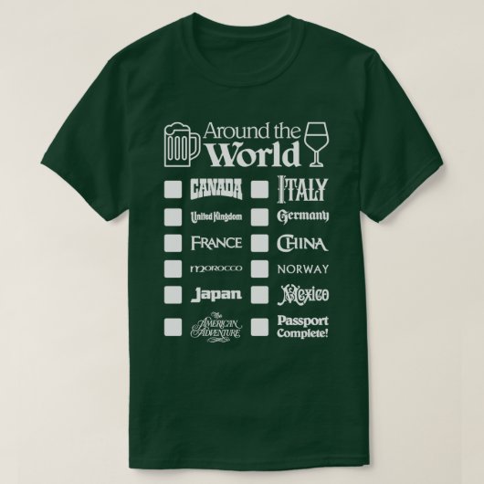 Epcot Drink Around the Worldホワイト文字Canada Fir Tシャツ (デザイン正面)