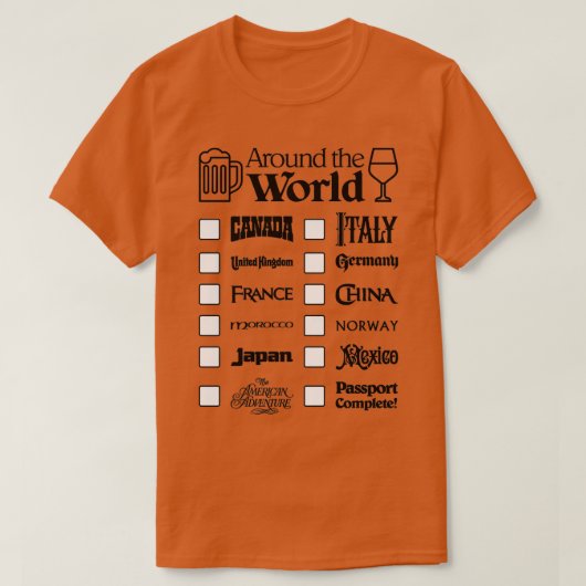 Epcot Drink Around the World Black文字Canada Fir Tシャツ (デザイン正面)
