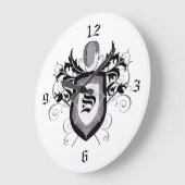 Epeeの頂上の灰色のフェンシングの時計 ラージ壁時計 (傾斜)