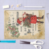 Ephemeraかわいい子供のクリスマス広告ポスターデコパージュ 薄葉紙 (クラフト)