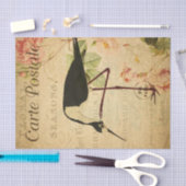 Ephemeraはがきアボケフランスのト鳥のデカップページ 薄葉紙 (クラフト)