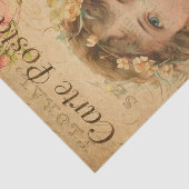 Ephemeraはがきフランスのかわいい女の子の切り離し 薄葉紙 (詳細)