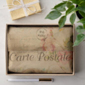 Ephemeraはがきフランスのかわいい女の子の切り離し 薄葉紙 (ギフト)