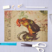 Ephemeraはがきフランスののルースターの切り離し 薄葉紙 (クラフト)