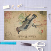 Ephemeraはがきフランスのの鳥の切り離し 薄葉紙 (クラフト)