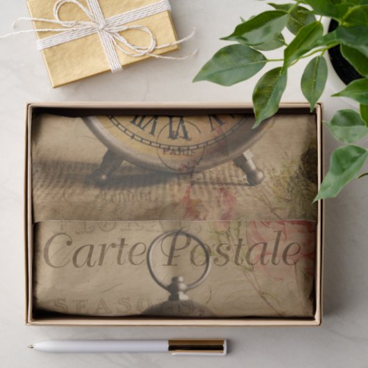 Ephemeraはがきフランスのアラーム時計の切り離し 薄葉紙 (ギフト)