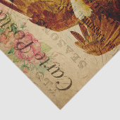 Ephemeraはがきフランスのイーグル飛んでいるデコペ 薄葉紙 (詳細)