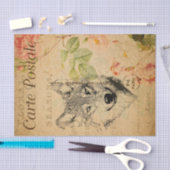 Ephemeraはがきフランスのウルフフローラデコップページ 薄葉紙 (クラフト)