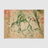 Ephemeraはがきフランスのカエルフローラ切り離し 薄葉紙 (正面)