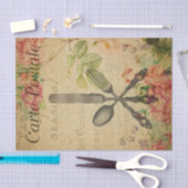 Ephemeraはがきフランスのカトラリーセット切り離し 薄葉紙 (クラフト)